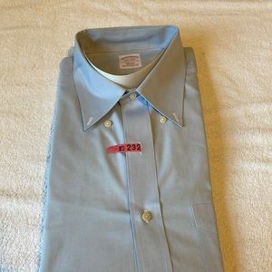 Blue Brooks Brothers button down size 17 with front pocket detail